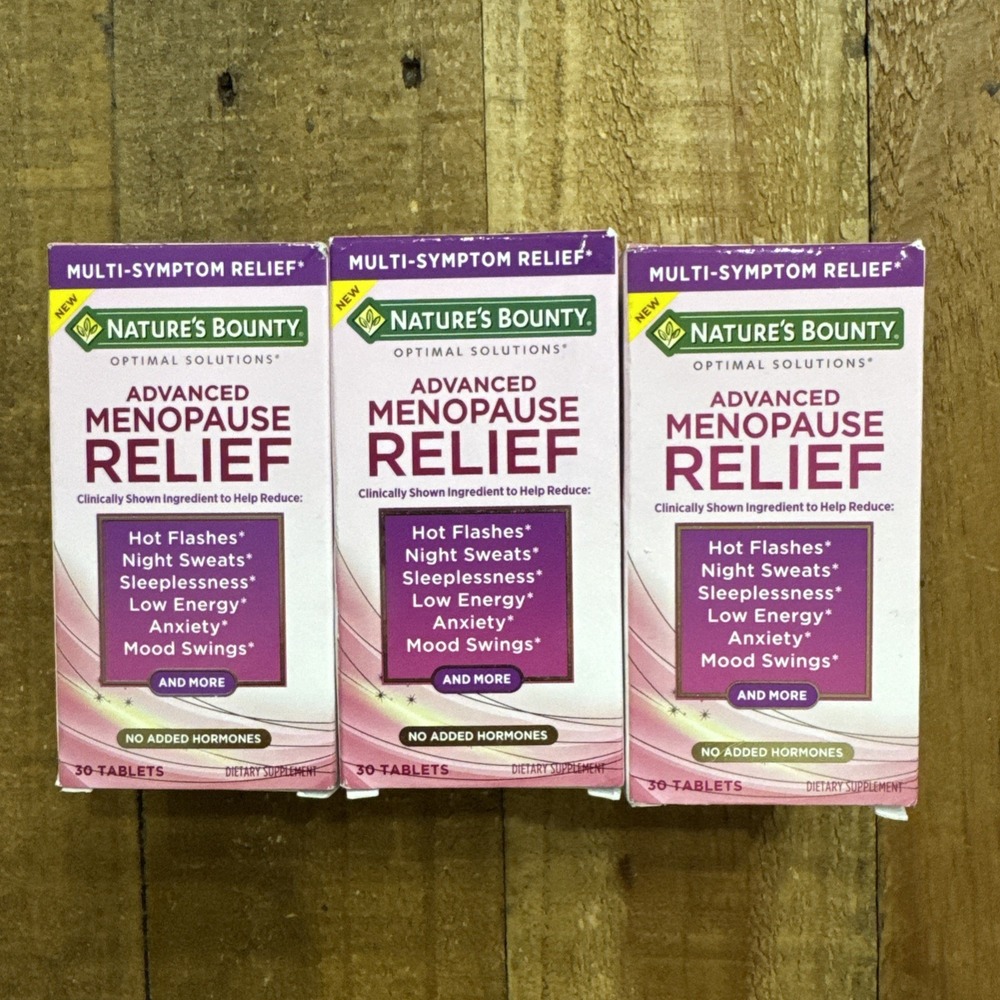 3 Pack Natures Bounty Advanced‎ Menopause Relief 30 Tablets EXP 02/27